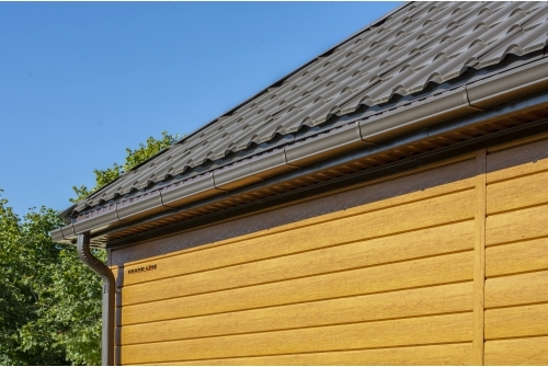 Металлочерепица камея 0,5 Satin RR 32 темно-коричневый