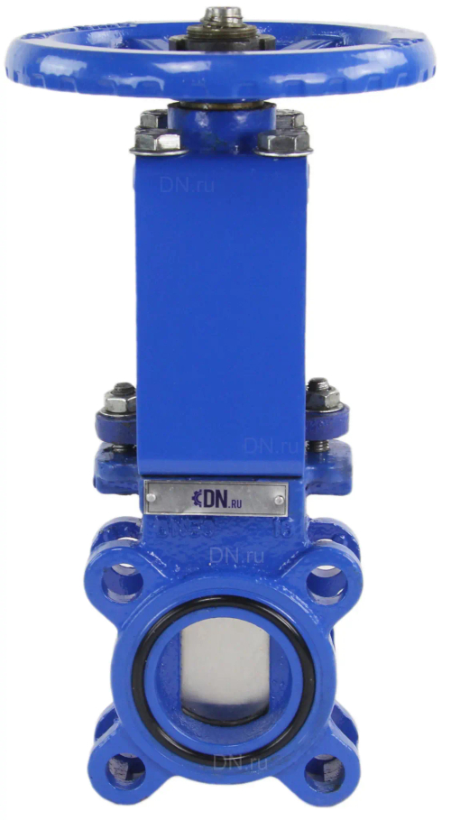 Задвижка шиберная DN.ru GVKR1331N-2W-Fb-S Ду50 Ру10 двусторонняя, межфланцевая, шпиндель - выдвижной, корпус - чугун GGG40, шибер - нержавеющая сталь 304, уплотнение - NBR, управление - штурвал